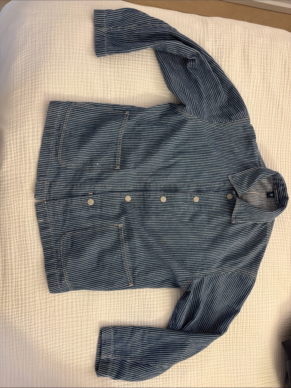 Uniqlo Kids Blue Striped Jean Jacket